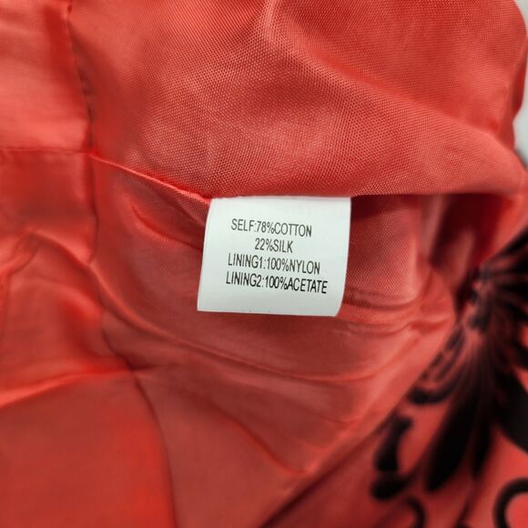 New Kay Unger Womens Midi Fit Flare Dress Coral Silk Blend Embellished Size 14 - Picture 6 of 6